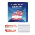 Silicone Denture Set Soft Smile Personal Care Products Natural Tooth Full Denture Set for Seniors Adults Men Women Eating.