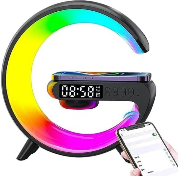 4 In 1 Bluetooth Speaker 10W Multifunctional Wireless Charger LED ...