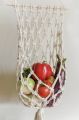 1pc multipurpose Hand Woven Wall Hanging Fruit Basket, Vegetable Basket, Flower Basket, Hanging Food Storage Basket, Bohemian Style Hand-woven Multipurpose Sundries Storage Basket, Household Supplies. 