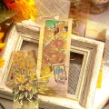 4Style 5pcs/set Hot Stamping PVC Bookmark Romantic Revival High Value Ins Floral Reading Mark Card Exquisite Oil Paintings. 