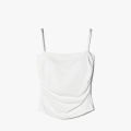 Women's Cotton Sling Camisole Crop Sleeveless Shirt Straps Skinny Tank Summer Simple Lady Bra Base.
