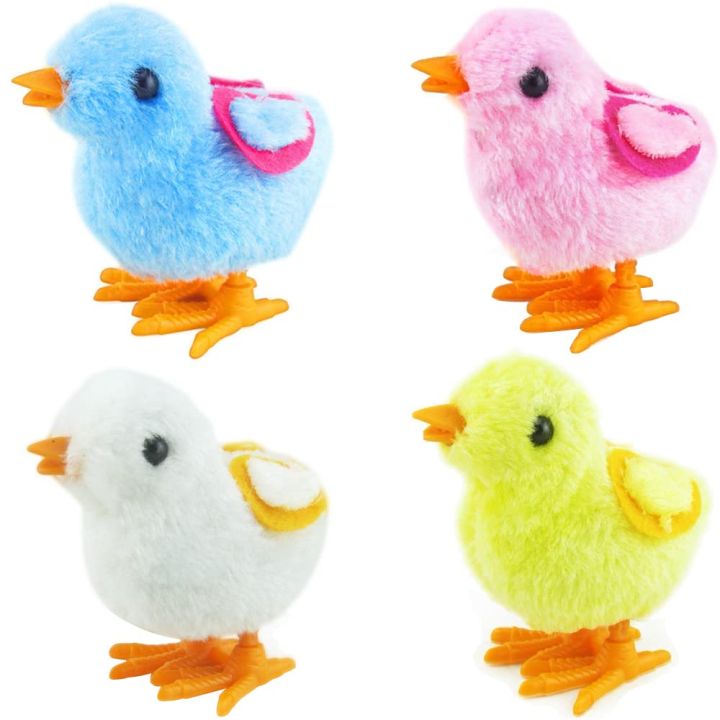 Galaxy Toys Bunny Jumping Chick Wind Up Toys Novelty Hopping Windup Toy for Kids Easter Egg Hunt Basket Stocking Party Birthday Gift 4 Pcs (Color B)