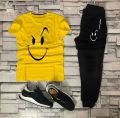 Fashionable Trendy Multicolor Happy Face Summer Track suit for Boys and Men. 