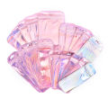 50pcs/Packs Resealable Holographic Bags Cute Eyelash Packaging Bags For Lip Gloss Lash Foil Small Ziplock Bags. 