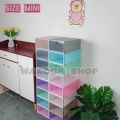 Small size! Shoe box size mini shoe box small round lid color open front. 