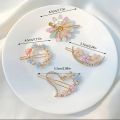 4Pcs, Set Sweet Crystal Hair Clips for Women, Korean Bow, Pearl, Star, Moon, Starfish, Bear Hairpins, Stylish Hair Accessories. 