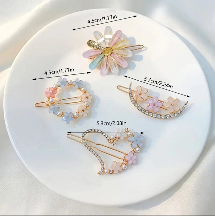 4Pcs,%20Set%20Sweet%20Crystal%20Hair%20Clips%20for%20Women,%20Korean%20Bow,%20Pearl,%20Star,%20Moon,%20Starfish,%20Bear%20Hairpins,%20Stylish%20Hair%20Accessories%20-%20Image%202