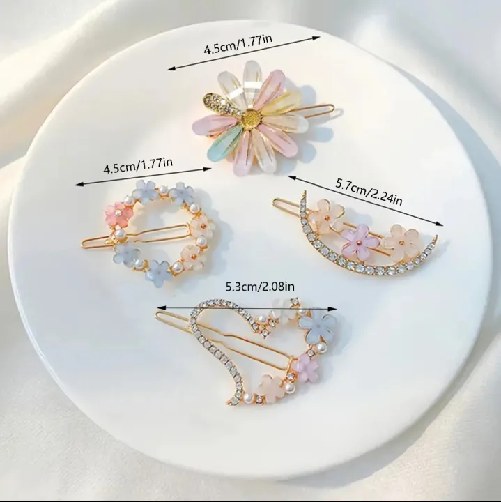 4Pcs,%20Set%20Sweet%20Crystal%20Hair%20Clips%20for%20Women,%20Korean%20Bow,%20Pearl,%20Star,%20Moon,%20Starfish,%20Bear%20Hairpins,%20Stylish%20Hair%20Accessories%20-%20Image%202