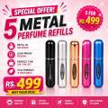 Portable Mini Perfume Spray Bottle 5ml Travel Aluminum Perfume Atomizer Refill Bottle Random Color. 