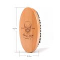 Boar Bristle Hair Beard Brush for Men, Small Soft Beard Brush, Pocket Travel Men's Wooden Mustache Brush (Skull). 