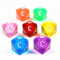 10Pcs D8 Transparent Color Dice Set, Plastic 8 Sided for Role Playing Board Games - Gaming Accessories. 