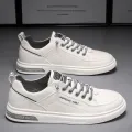 Men Casual Shoes Breathable White Sneakers Fashion Driving Walking Tennis Shoes for Male Skate Flats. 