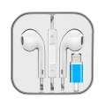 iPhone Style Wired Earphones with Lightning Connector | In-Ear Headset with Mic & Volume Control (White). 