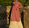 pink long shirt with plazoo flared and stylish ijar style. 