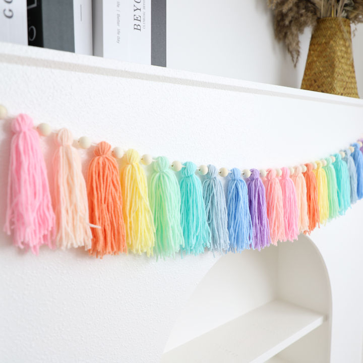 1pc%20Boho%20Colorful%20Rainbow%20Tassel%20Garland%20Handmade%20Wooden%20Bead%20Banner%20Home%20Festival%20Party%20Decoration%20Wall%20Hanging%20Banner%20-%20Image%203