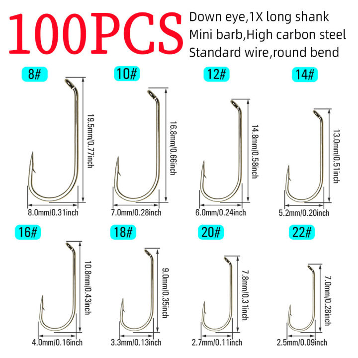 ICERIO%2050PCS/100PCS%20Standard%201X%20Long%20Shank%20Fly%20Hook%20Dry&Wet&Nymph&Shrimp%20Caddis%20Pupa%20Streamer%20Fly%20Hook%20Fly%20Tying%20Fishing%20hook%20-%20Image%208