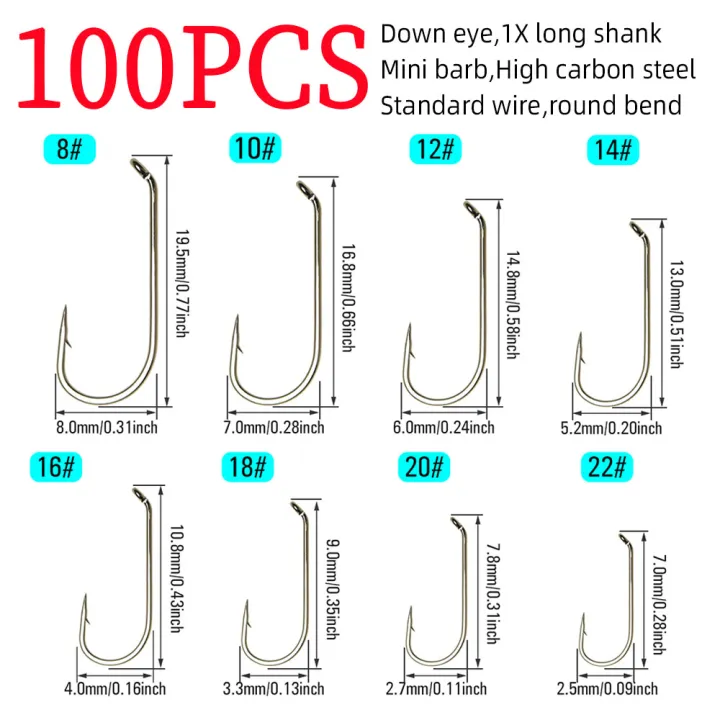 ICERIO%2050PCS/100PCS%20Standard%201X%20Long%20Shank%20Fly%20Hook%20Dry&Wet&Nymph&Shrimp%20Caddis%20Pupa%20Streamer%20Fly%20Hook%20Fly%20Tying%20Fishing%20hook%20-%20Image%208