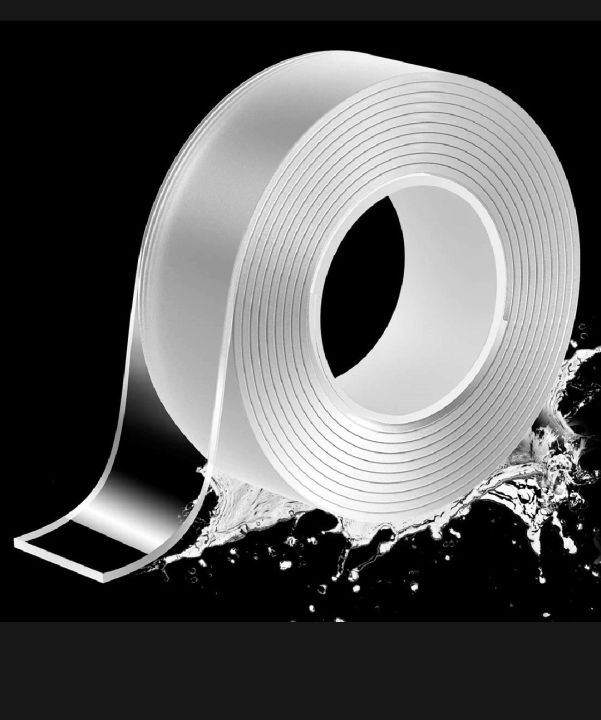 1M Long Transpartent Double Sided Tape Heavy Duty Mounting Tape for Walls Removable Washable Adhesive Tape Strong Sticky Strips Carpet Tape Poster Tape Wall Tape Clear Two Side Tape