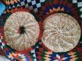 Set of 4 meal baskets/Chabi/Pindi (made from wheat branches). 