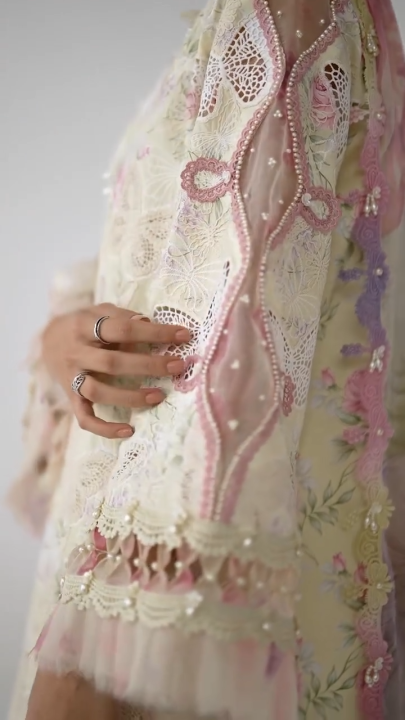Butterfly Dress for Women Butterfly Lawn Suit Maria B Style Unstitched 3 Piece Pakistani Dress, Embroidered Printed Lawn Front, Printed Back Sleeves, Chiffon Dupatta, Dyed Cambric Trouser, Viral Trendy Summer Party Wear Latest 2026