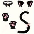 5 sets of cute cat outfits: including headband, gloves, collar and tail, black and white cat outfit. Very suitable for animal th. 