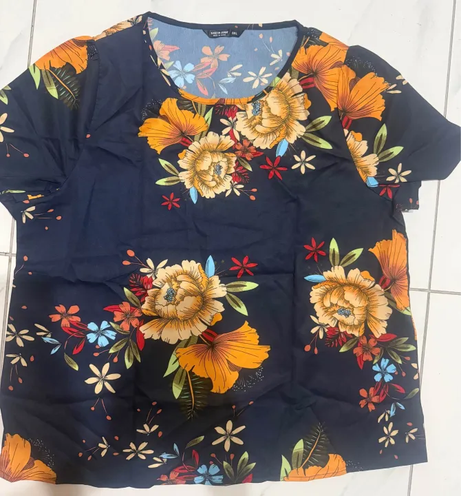 SHEIN%20Chiffon%20Floral%20Blouse%20for%20Women%20Plus%20Size%200XL%20(Chest%20Up%20to%2042%E2%80%9D)%20*Soft%20Lightweight%20Casual%20Summer%20Top%20*Elegant%20Loose%20Fit%20Ladies%20Shirt%20Authentic%20-%20Image%207