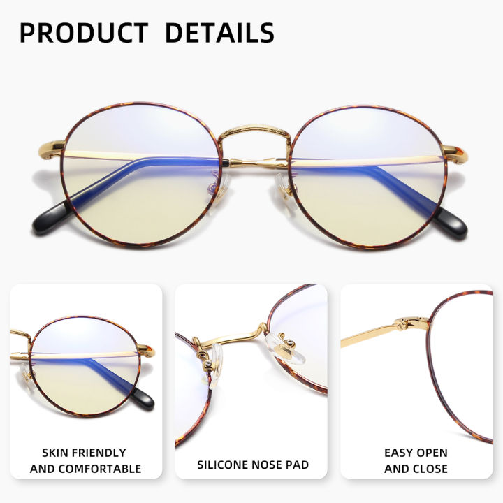 KINGSEVEN%20Round%20Blue%20Light%20Blocking%20Glasses%20Men%20Women%20Alloy%20Thin%20Frame%20Classical%20Retro%20Computer%20Anti%20Blue%20Ray%20Reading%20Eyeglasses%20-%20Image%205