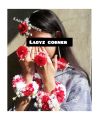 Artificial flower bridal gajraset - bridal gajray -red gajraset - red gajray -artificial gajray. 