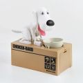 Cute Dog Electronic Robot Piggy Bank Creative Cartoon Plastic Automatic Coin Storage Box Children's  Desk Decoration. 
