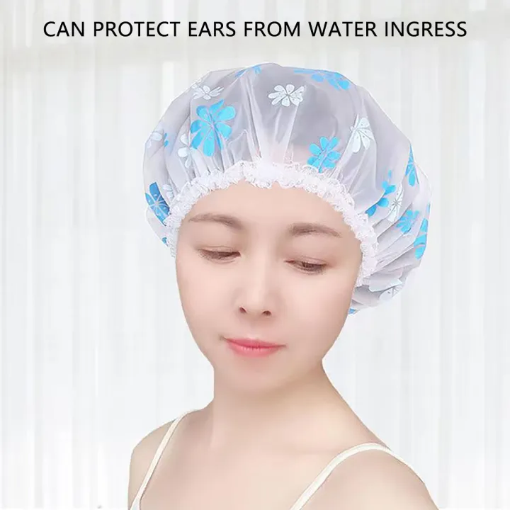 Waterproof%20Women's%20Shower%20Cap%20-%20Reusable%20Bath%20Cap%20(1%20Pc,%20Multicolor)%20-%20Image%202