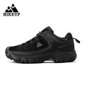 HIKEUP New Men Hiking Shoes High Quality Durable Leather Climbing Shoes Outdoor Walking Sneakers Rubber Sole Factory Outlet. 