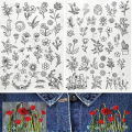 2 Sheets Of A4 Size Tearaway Bohemian Style Pattern Water-soluble Embroidery Stickers Creative DIY Hand Embroidery Stabiliser. 