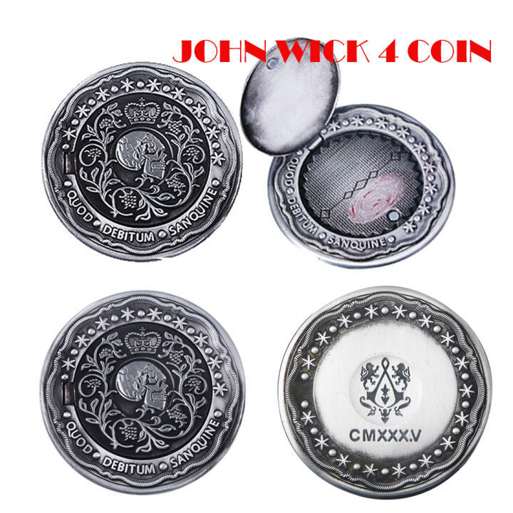 Movie John Wick Can Open Coin Big Size Badge Sofia Blood Oath Marker Keanu Reeves Continental Hotel Adjudicator Cosplay Jewelry
