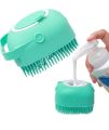 Pet Dog Shampoo Brush 2.7oz/80ml Cat Massage Comb Grooming Scrubber Brush for Bathing Short Hair Soft Silicone Rubber Brushes. 