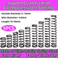 Wire Diameter 0.8mm 5PCS Compression Coil Spring Return Spring Steel Pressure Springs Tools Outside Diameter 5-14mm. 
