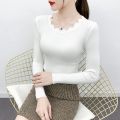 2024 Fashion Long Sleeve Elegant O-neck Women Sweater Autumn Solid Slim Knitted Tops Winter Casual Pullover Jumper.