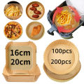 Air Fryer Special Paper 100/200Pcs Oil-Absorbing Food Pad for Air Fryer Oil-proof Disposable Baking Paper AirFryer Accessories. 