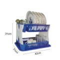 New Large Sink Set 2 Layer Dish Rack Drainer with Tray for Kitchen Dish Drainer Kitchen Rack (Plastic). 