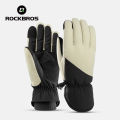 ROCKBROS Winter Snowboarding Skiing Gloves Touch Screen Thicken Thermal Fleece Motorcycle Bicycle Gloves Keep Warm Hiking Gloves. 