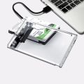 DEVMO USB 3 0 2.5 SATA Hard Drive External Enclosure HDD Clear Case Durable 2.5-Inch for SSD, Support UASP SATA III Portable Tool-Free Design.