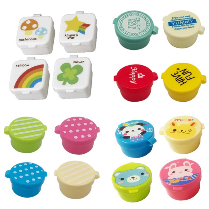 16pcs Cartoon Sauce Bottle Mini Bento Box Animal Friend Soy Sauce Box Tomato Honey Salad Sauce Container Bento Box Accessories