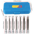 Car Automotive Tools Drive Extra Long T25, T30, T40, T45, T50, T55, T60 3/8inch Chrome-Vanadium Steel Torx Star Bit Socket Set.
