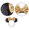 2026 Classical Mouse Ears Headband Embroidery 5" Sequins Dot Bow Hairband For Girls Featival Party DIY Hair Accessories.