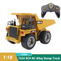 HUINA 1534 9CH RC Alloy  Vehicle Forklift Heavy Tractor Remote Control Car Dump Truck Engineering Toys for Adults  . 
