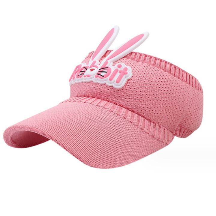 Children's summer knitted breathable sunshade cap cartoon rabbit cap