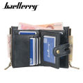 New Men's Short Wallet Premium Business Dual Zip PU Retro. 