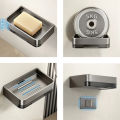 Bathroom Soap Dish Free-Punching Wall Mounted Sponge Holder Organizer Double Drainage Soap Dish Bathroom Accessories. 