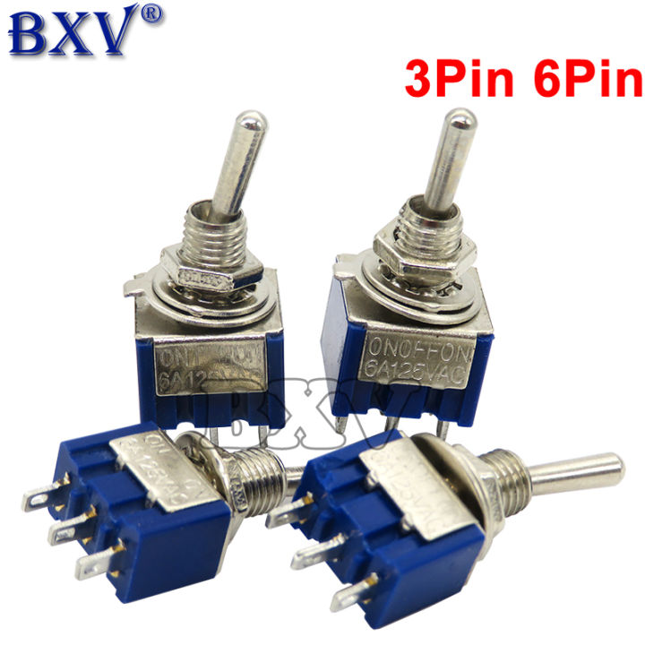 5PCS Miniature Toggle Switch Single Pole Double Throw SPDT DPDT ON-OFF ...