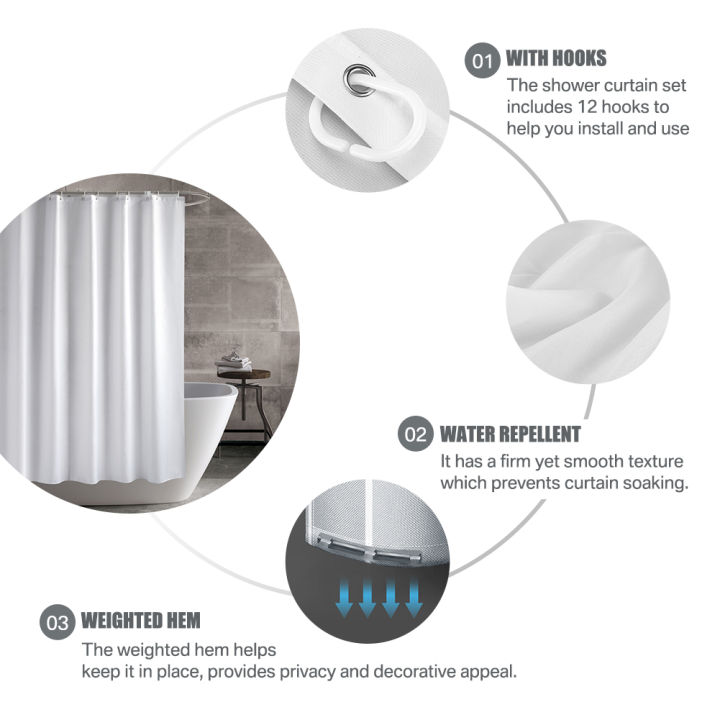 180-230cm%20Shower%20Curtains%20Waterproof%20Heavy%20Duty%20Thick%20Fabric%20Bath%20Curtain%20for%20Hotel%20Bathroom%20Bathtub%20Solid%20White%20Private%20Cover%20-%20Image%203