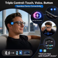 AI Smart Glasses 1080P Camera Voice Assistant WiFi Transfer Wear Detection HD Calling Music Playback IP65 Waterproof Outdoor Use. 